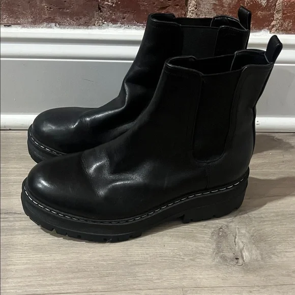 Marc Fisher Black Leather Ankle Boots - Picture 3 of 6